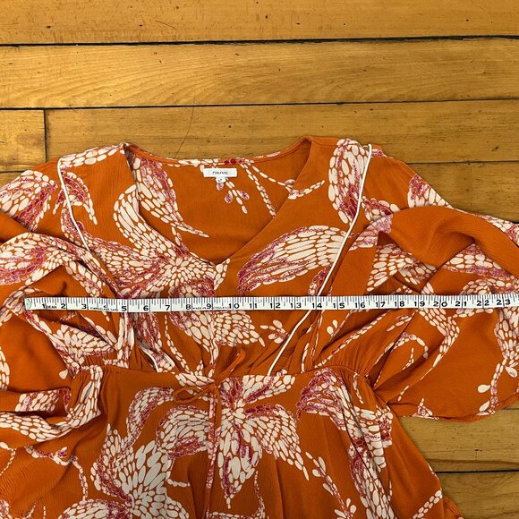 Maurices Floral Flounce Sleeve Boho Peplum Top, Size Medium - Picture 11 of 11